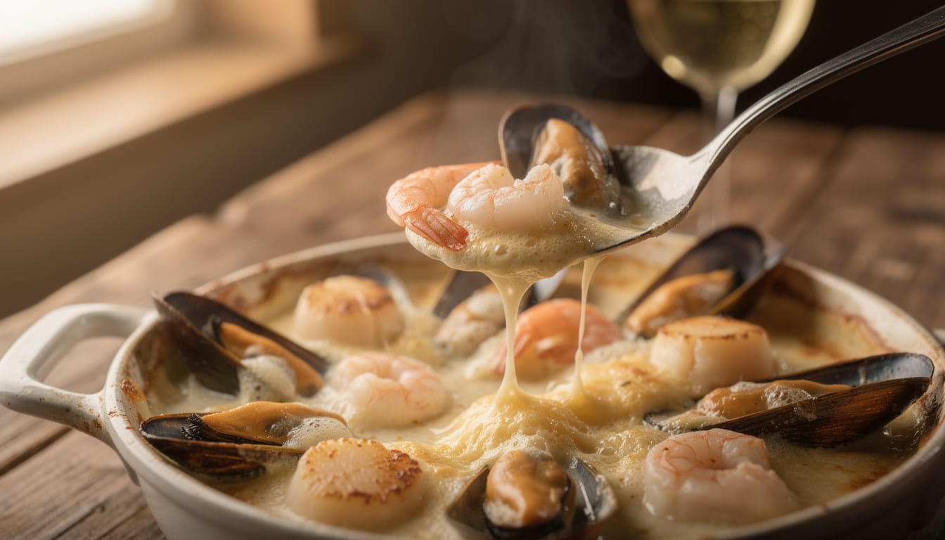 découvrez une recette facile et rapide de cassolette de fruits de mer crémeuse, prête en seulement 25 minutes pour un repas savoureux et gourmand.