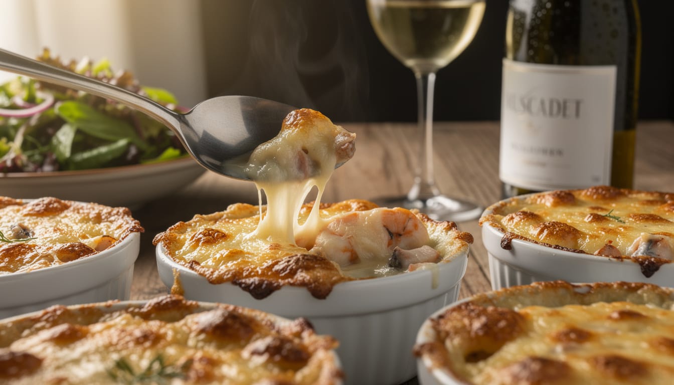 découvrez notre recette rapide et facile de cassolette de fruits de mer crémeuse, prête en seulement 25 minutes pour un repas savoureux et gourmand.