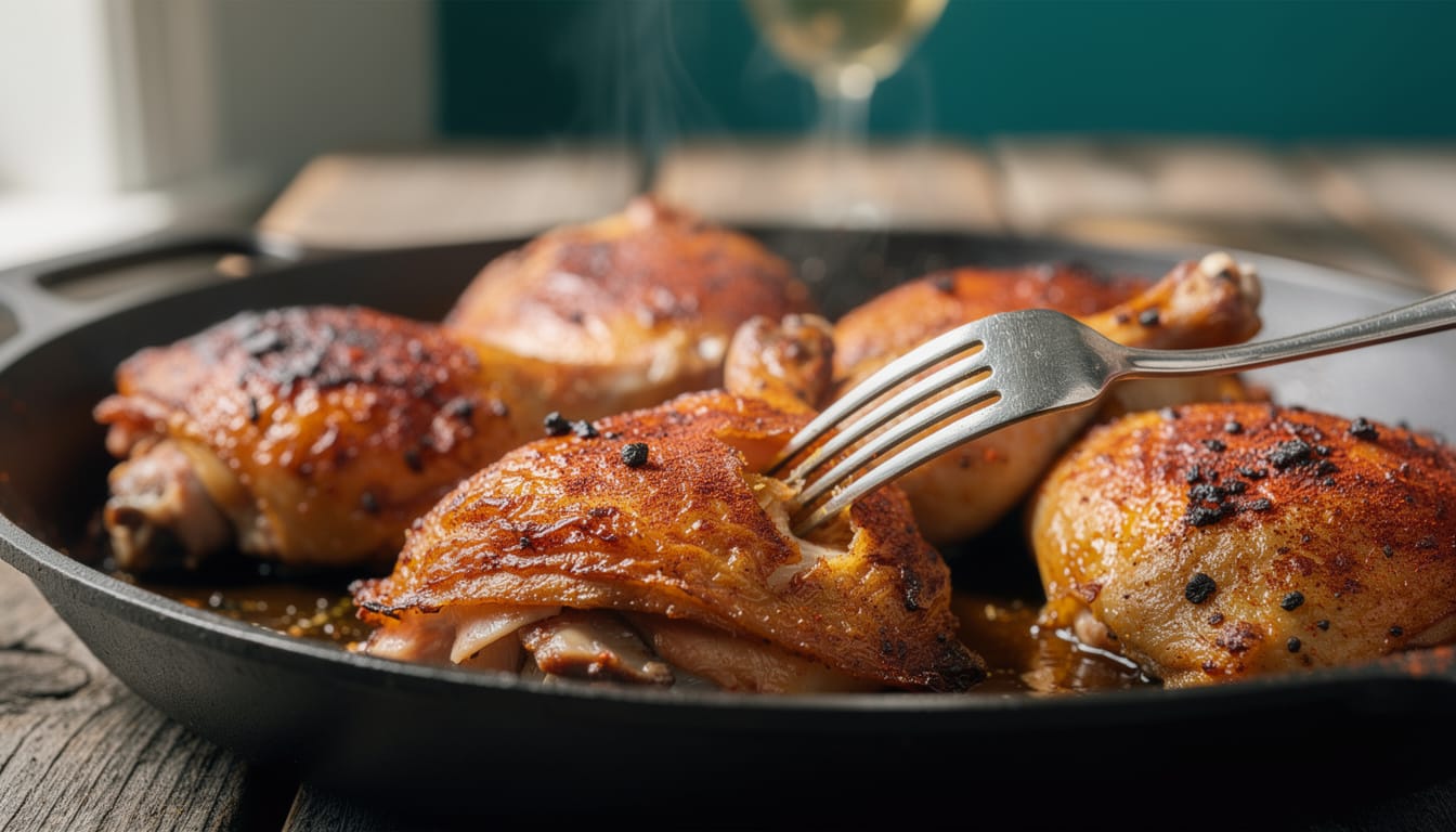 découvrez notre recette facile de cuisse de poulet au roaster, délicieusement croustillante et prête en seulement 45 minutes. parfaite pour un repas savoureux et rapide !