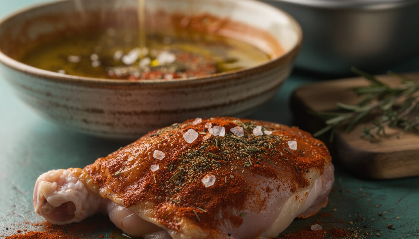 découvrez notre recette simple et rapide de cuisse de poulet au roaster, croustillante à souhait, prête en seulement 45 minutes pour un repas savoureux.