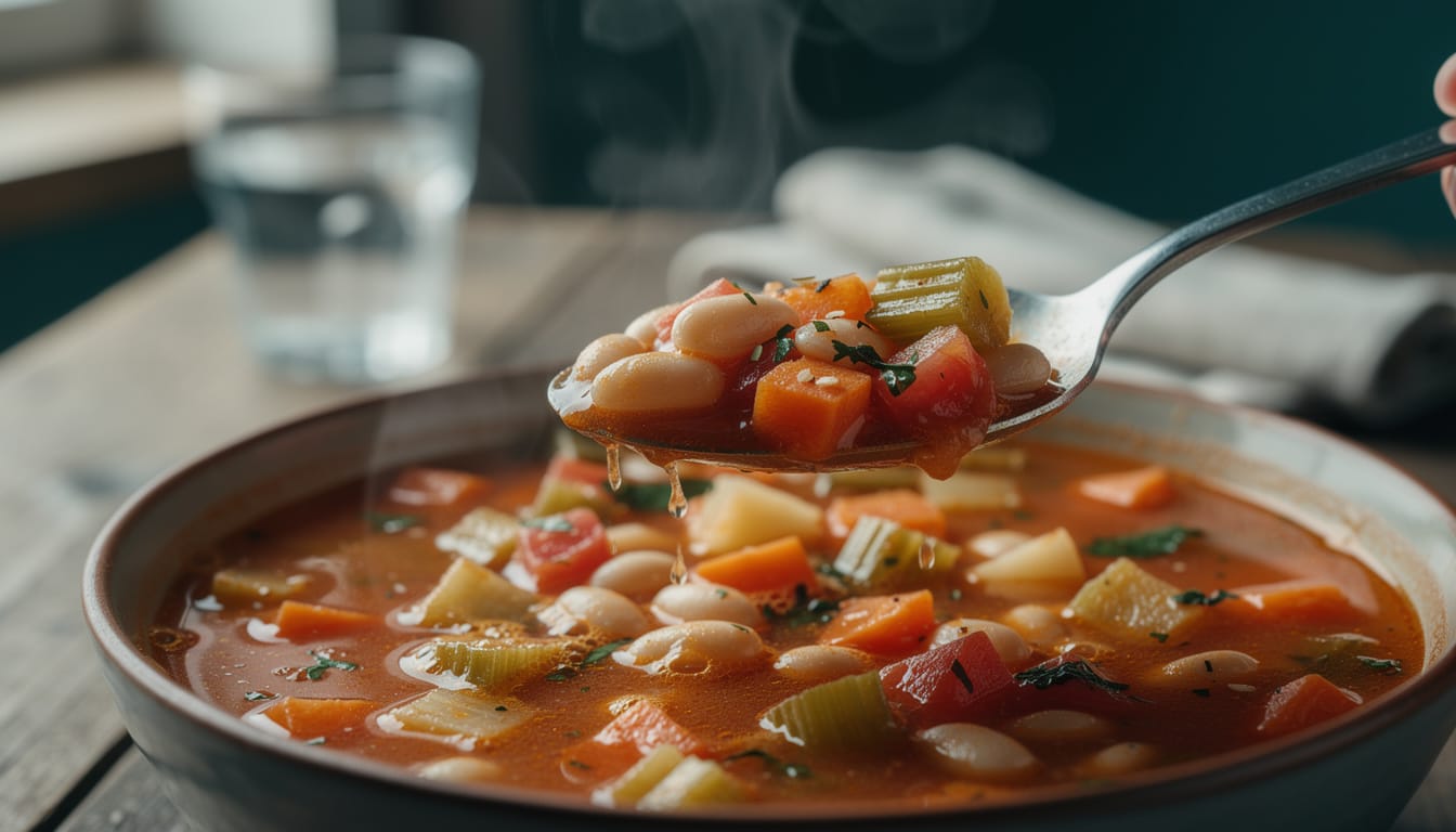 découvrez la recette traditionnelle italienne du minestrone à la milanaise, un savoureux potage aux légumes frais et aux pâtes, parfait pour réchauffer vos repas.