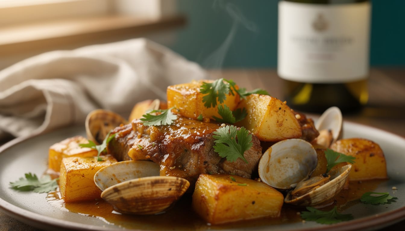 découvrez la recette traditionnelle portugaise du porc aux palourdes à la portugaise, ou porco à alentejana, un plat savoureux qui marie viande tendre et fruits de mer pour un délice authentique.