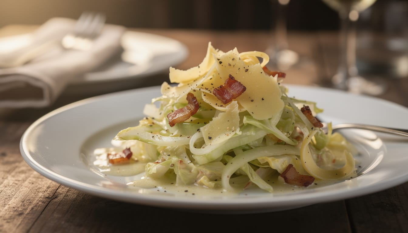 découvrez une recette franc-comtoise gourmande de salade au chou blanc, lardons et comté, parfaite pour une entrée fraîche et savoureuse.