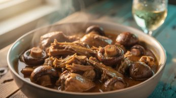 découvrez une recette rapide de pintade à la cocotte-minute aux champignons, prête en seulement 35 minutes, pour un repas savoureux et facile à préparer.