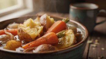 découvrez une recette mijotée réconfortante à base de pomme de terre, carotte et oignon, parfaite pour un repas chaleureux et savoureux en cocotte.