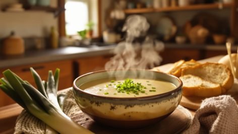 découvrez la recette classique du potage parmentier, une soupe savoureuse à base de poireaux et de pommes de terre, idéale pour réchauffer vos soirées d'hiver avec simplicité et gourmandise.