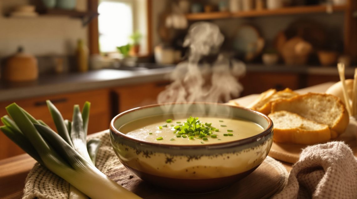 découvrez la recette classique du potage parmentier, une soupe savoureuse à base de poireaux et de pommes de terre, idéale pour réchauffer vos soirées d'hiver avec simplicité et gourmandise.