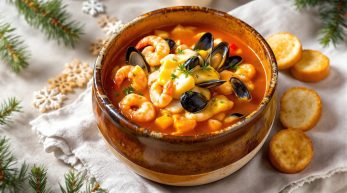 découvrez une soupe de poisson rapide aux saveurs marines, idéale pour réchauffer vos soirées d'hiver. accompagnez-la de croûtons croustillants et d'une rouille maison pour une expérience gourmande et authentique.