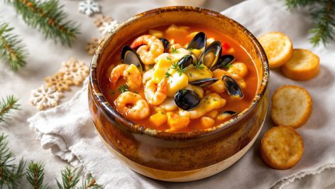 découvrez une soupe de poisson rapide aux saveurs marines, idéale pour réchauffer vos soirées d'hiver. accompagnez-la de croûtons croustillants et d'une rouille maison pour une expérience gourmande et authentique.