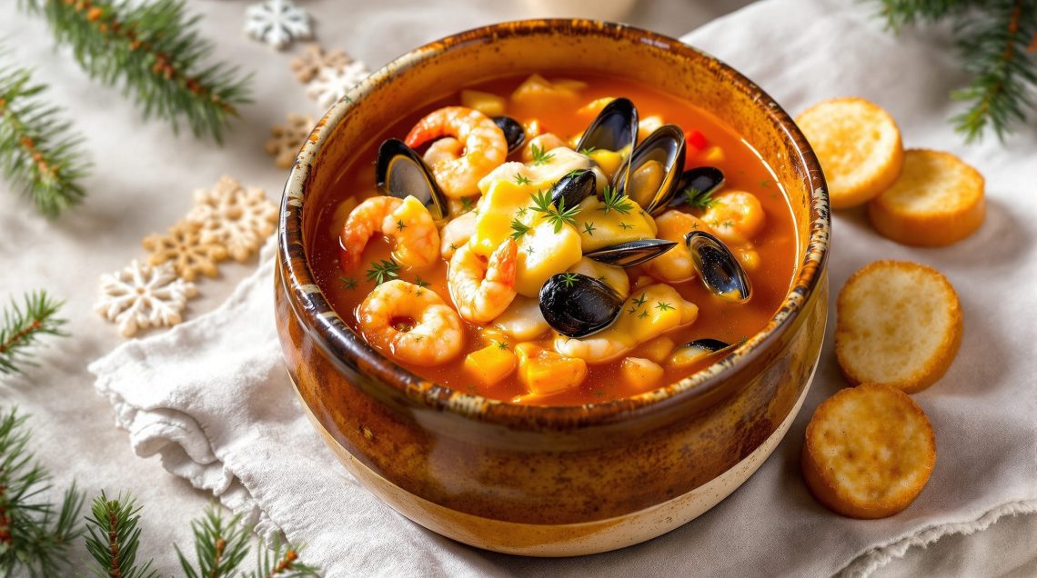 découvrez une soupe de poisson rapide aux saveurs marines, idéale pour réchauffer vos soirées d'hiver. accompagnez-la de croûtons croustillants et d'une rouille maison pour une expérience gourmande et authentique.